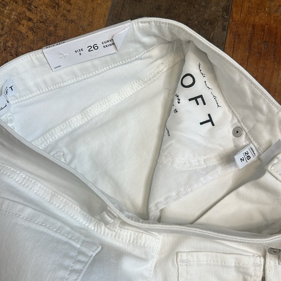 NWT ANN TAYLOR LOFT CURVY SKINNY WHITE JEANS SIZE 26 f17 - Picture 6 of 10